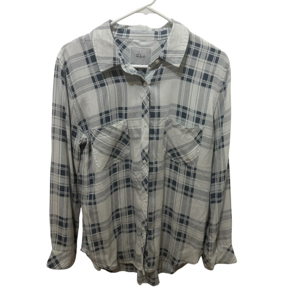 Rails Carter Blue And White Plaid Button-Down Shi… - image 2